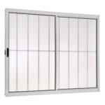 Janela de Correr Alumínio Branco 2 Folhas Com Grade Direita 100x120x8cm Ecosul