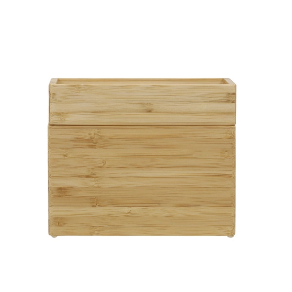 Porta Objeto de Banheiro Madeira Quadrado Bamboo Natural Sensea