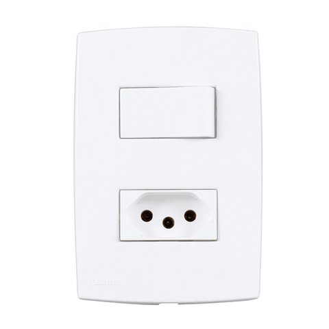 Conjunto de Interruptor Simples com Tomada 20A Branco Lille Lexman
