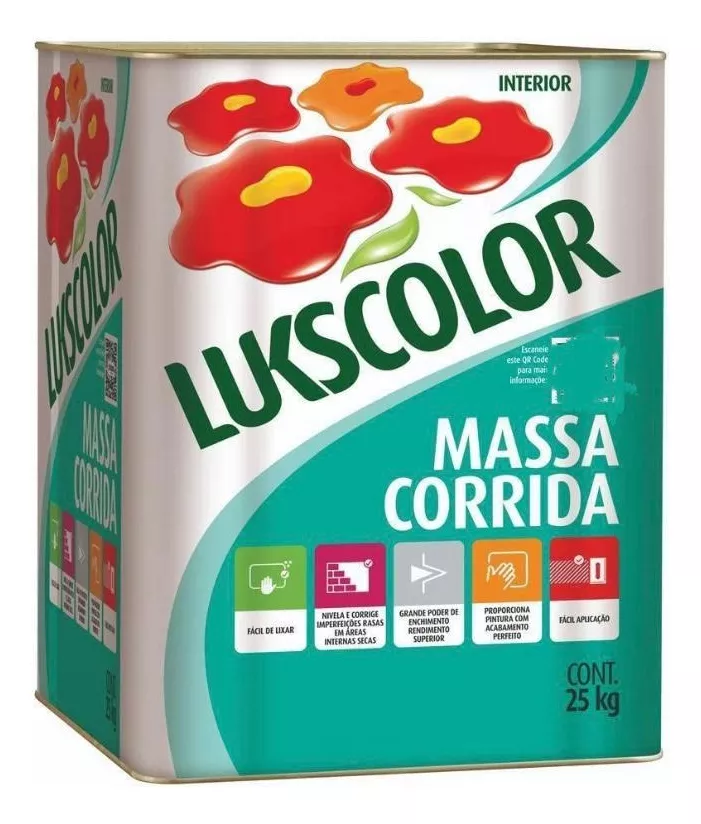 Massa Corrida Pva Interna 18l Nivelar E Corrigir - Lukscolor